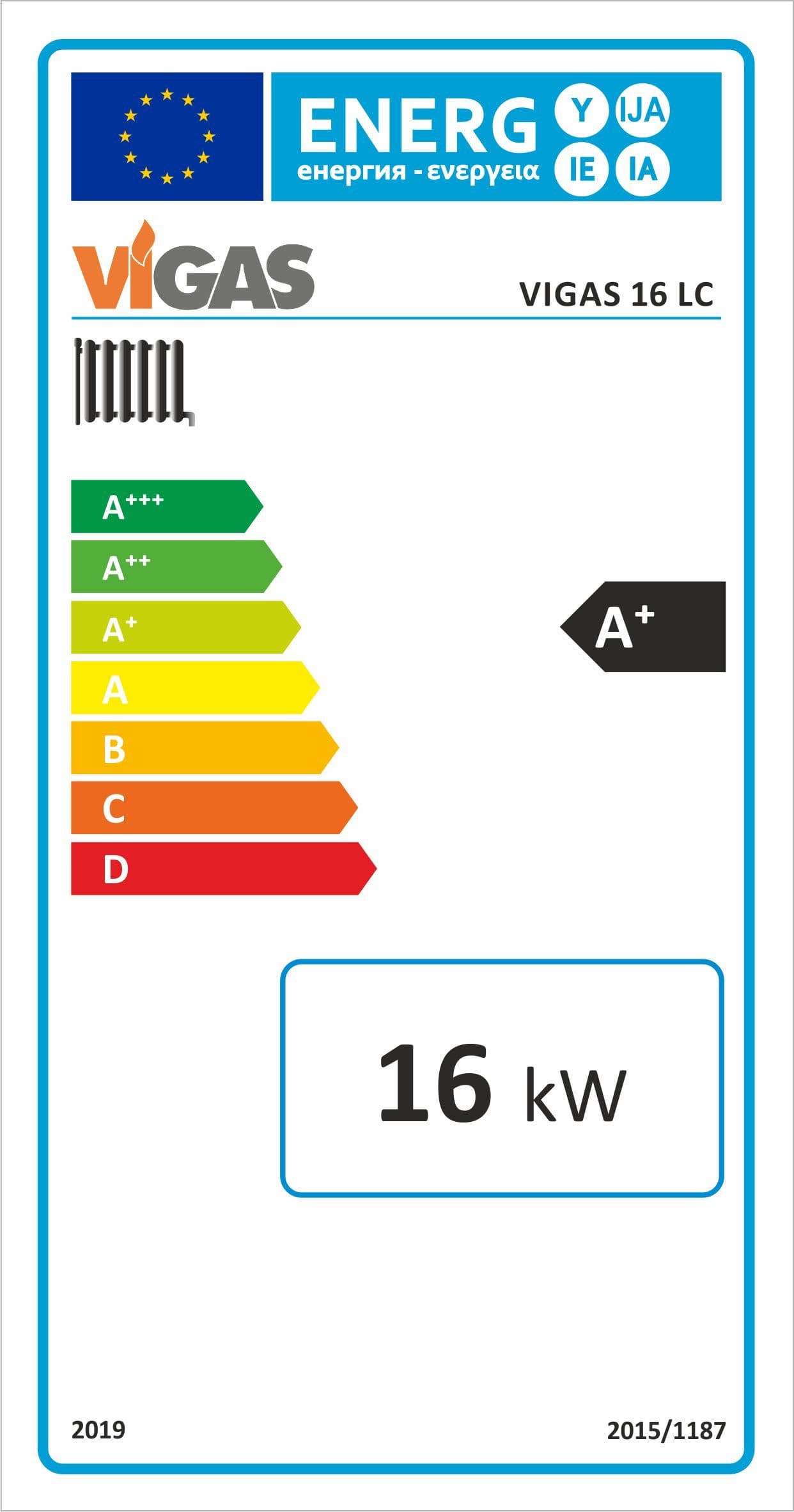 Eticheta energetică VIGAS 16 LC, miniatură