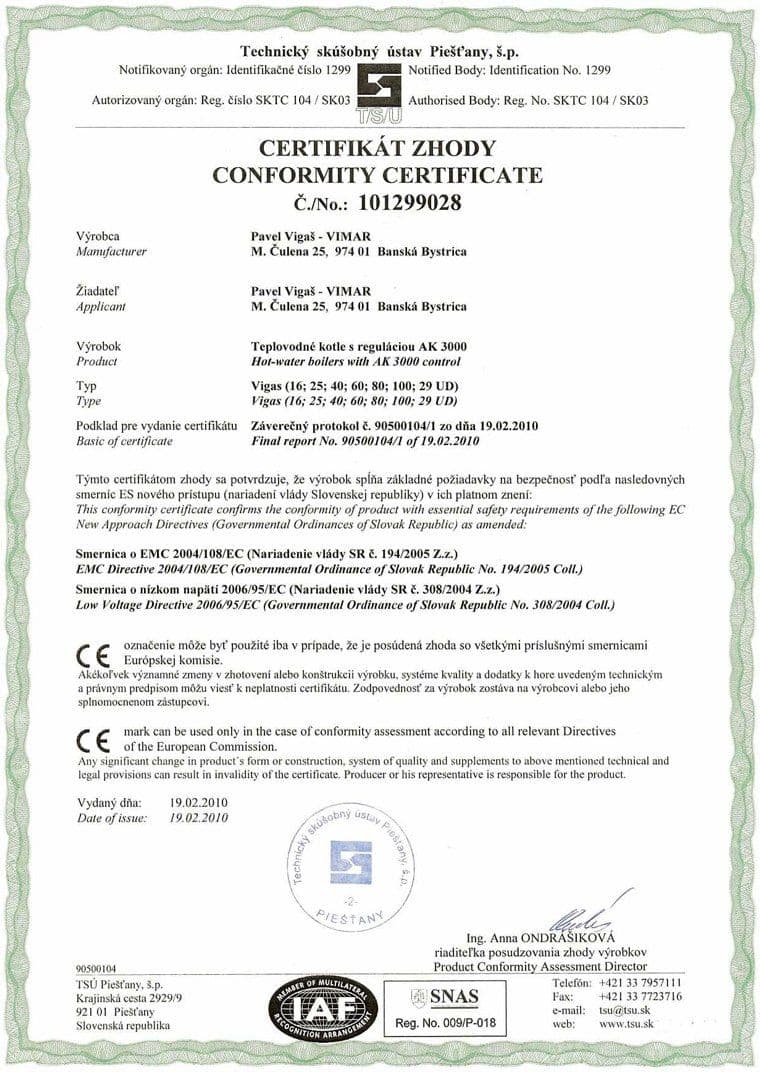 Certificat conformitate EMC 16-100, 29