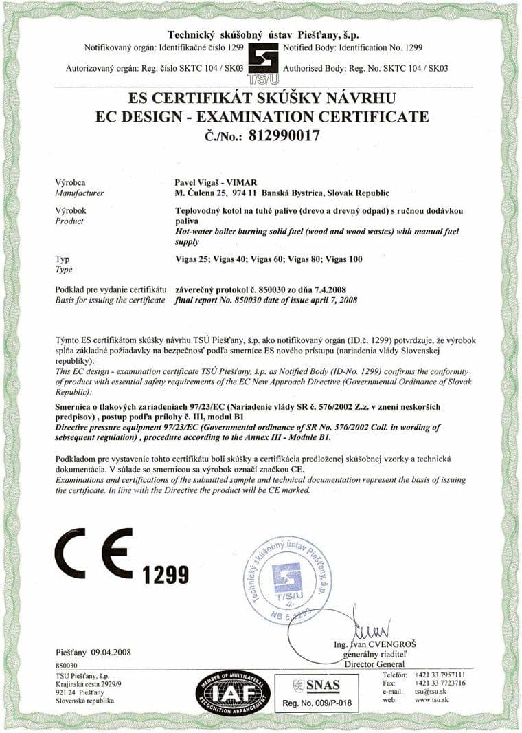 Certificat presiune recipient 97-23-EC 25-100